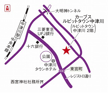 カーブスルビットタウン中津川周辺地図